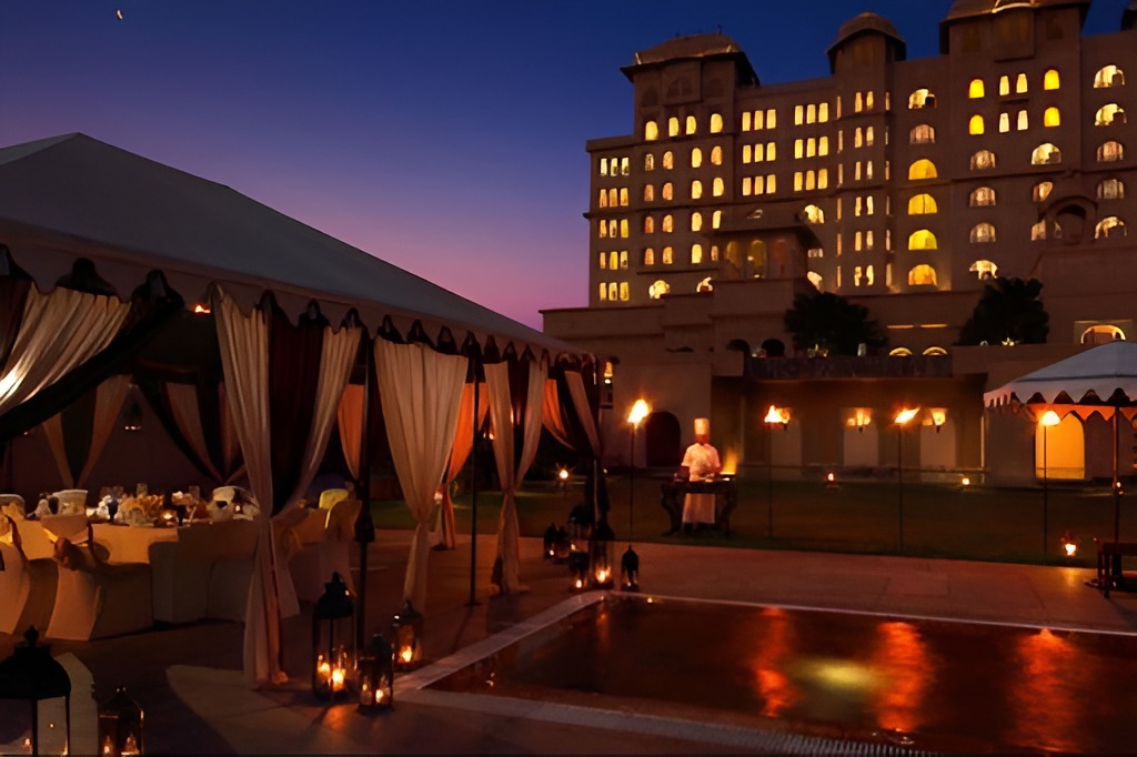Poolside Mehendi Setup at Fairmont Jaipur
