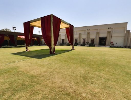 Kasturi Bagh Jaipur exterior night view — luxury wedding destination entrance at Jagatpura, Jaipur