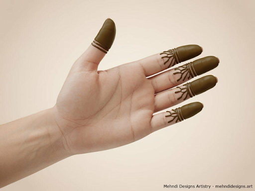 Easy simple finger mehndi design – perfect for beginners